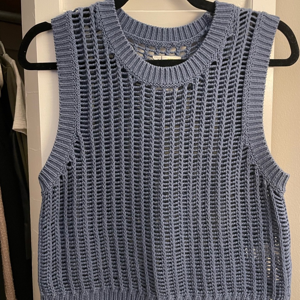 Aerie Blue Sleeveless Knit Top